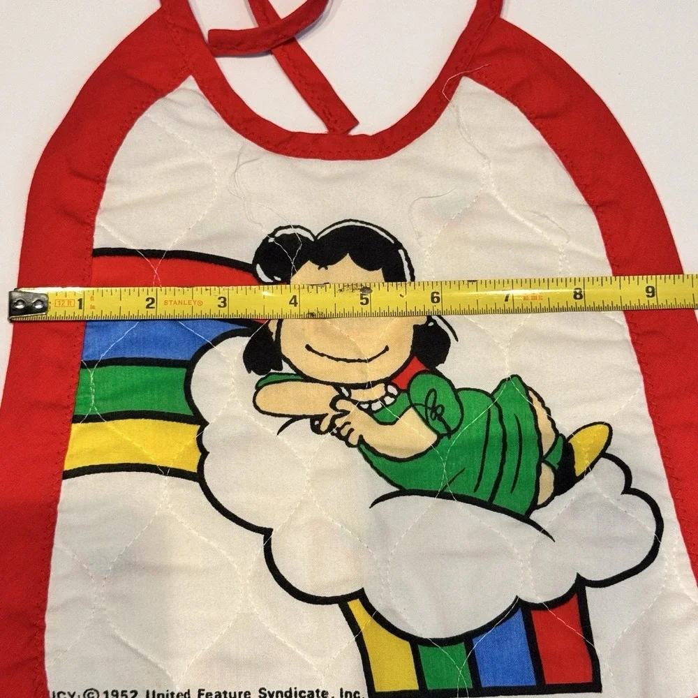 VTG Lucy Rainbow Quilted Baby‎ Bib Peanuts Snoopy Retro